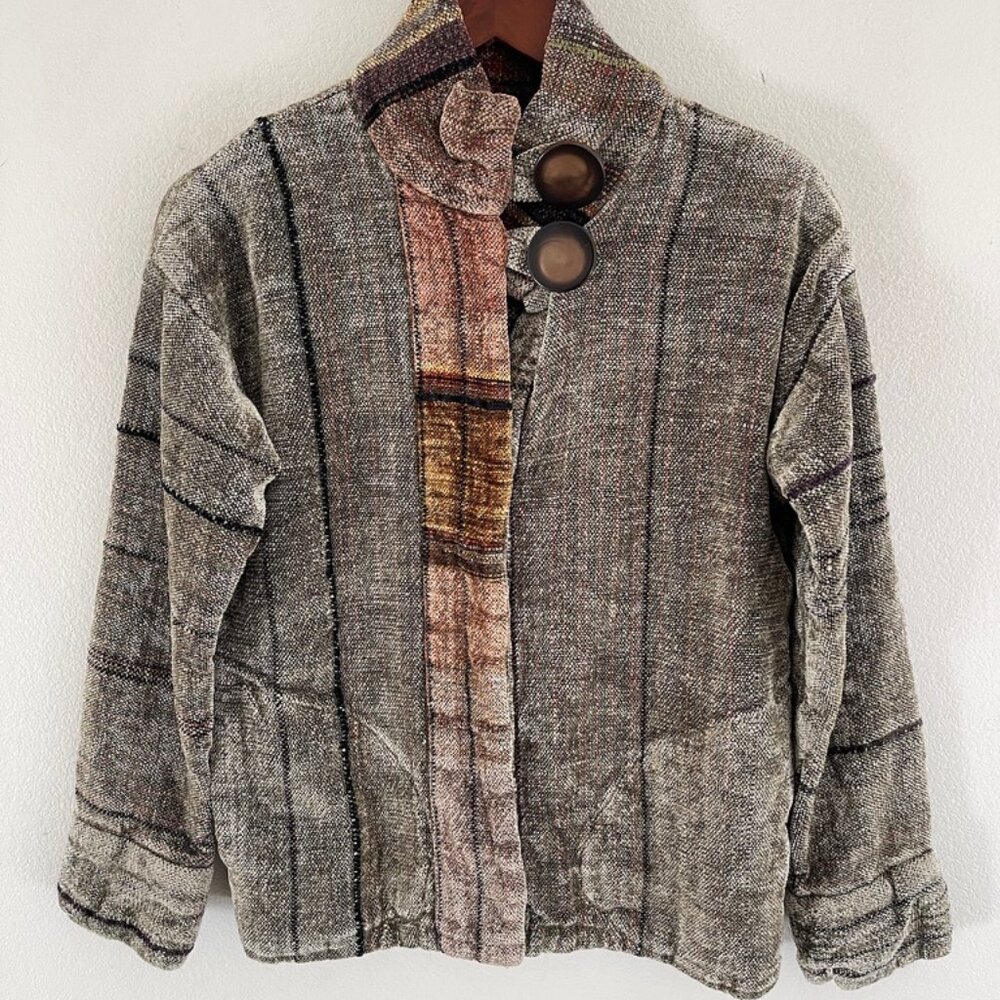 MARCIA HAMMOND Hand Woven Chenille Jacket/Rich Colors: NWOT! Small; RETAIL $595!